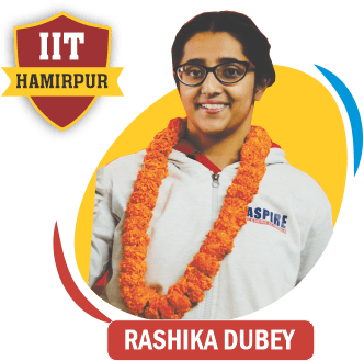 JEE 2020 result card from Aspire IIT & Medical: portrait of a selected student in an Aspire hoodie, with the student's name and allotted institute printed on the card